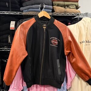 Youth Harley-Davidson Black and Tan Bomber Jacket